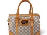 Sac à main Louis Vuitton en toile Damier et cuir
