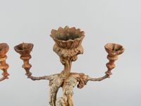 Paire de candélabres à trois lumières probablement en fonte … (photo 4)