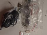 a plastic bag with some wires in it on a table