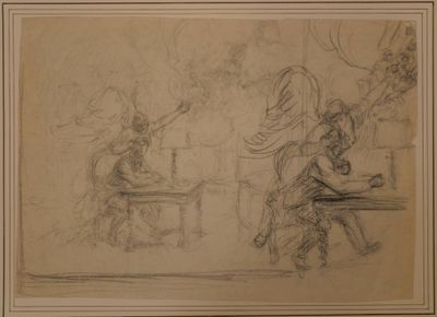 École française, XIXe siècle La muse et le poète, au verso, … - Photo 1