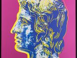 une image représentant une peinture d'une tête de femme dans les tons bleus et jaunes