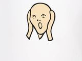 a drawing of a woman ' s face with her tongue sticking out