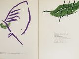 a book with a picture of a leaf and a picture of a bug on it