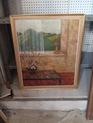 a picture of a painting hanging on a wall in a room