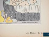 a cartoon picture of a woman taking a bath in a tub