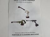 a sign on the wall that says instructions to use a portable cleaning machine