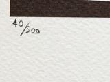 a piece of paper with a black and white picture on it