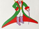 une image représentant un dessin d'un petit garçon vêtu d'un manteau vert et d'un pantalon violet