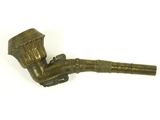 an old brass pipe with a handle on a white background