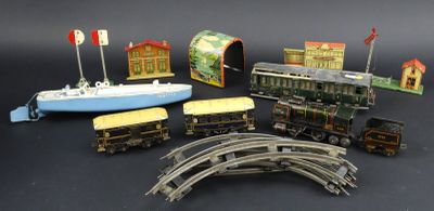 a lot of toy trains that are sitting on a table