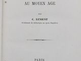 an old book with a black and white image of the title of a novel