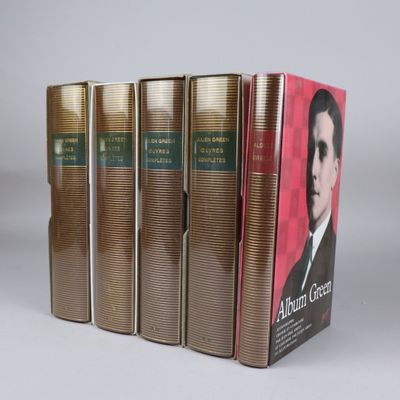 five books in a row with a picture of a man in a suit