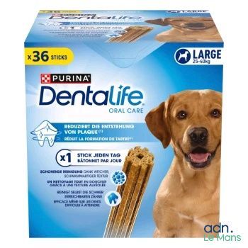Bâtonnets de soins bucco-dentaires Purina Dentalife pour grands chiens