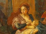 an image of a painting of a woman holding a baby in her lap