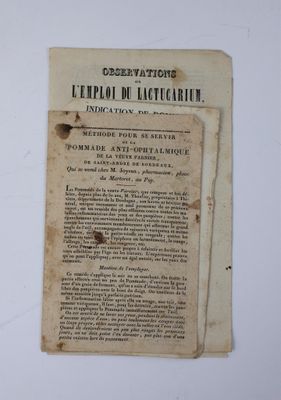 3 prospectus. Méthode pour se servir de la pommade anti-opht…