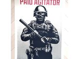 une affiche représentant un policier tenant une arme à feu