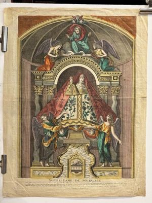 an image of a painting of a woman in a throne surrounded by other people