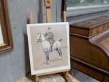 une photo d'un homme à cheval à côté d'un piano