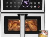 un gros plan d'une friteuse à air chaud contenant des aliments