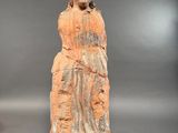 paire de figurines chinoises en terre cuite représentant une femme et un homme