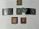 several different types of stamps are displayed on a sheet of paper
