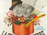 Affiche française du film « La cuisine au beurre », représentant deux chefs dans une casserole