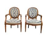 pair of 19th century french louis xvi style fauteure armchairs