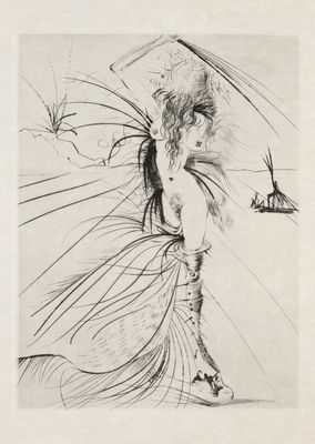 an image of a drawing of a woman with an umbrella