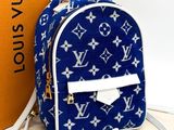 louis vuitton mini backpack bag in blue and white