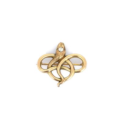 une image représentant une broche en or ornée d'un serpent