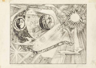 Robert CAMI (1900-1975) Influences astrales Encre, crayon no…