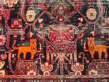 un tapis oriental à motifs rouges et bleus