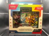 a box of pokemon cards on display in a store