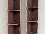 pair of antique wall mounted shelves with gold leaf decoration