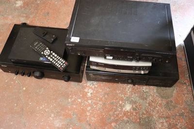 a remote control sitting on top of a black box