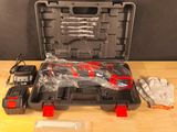 a close up of a tool kit sitting on a table