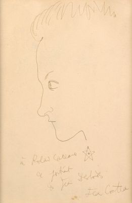 dessin représentant le profil d'une femme, les yeux fermés