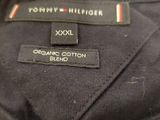 tommy hilfiger men ' s black t - shirt with red, white, and blue stripes