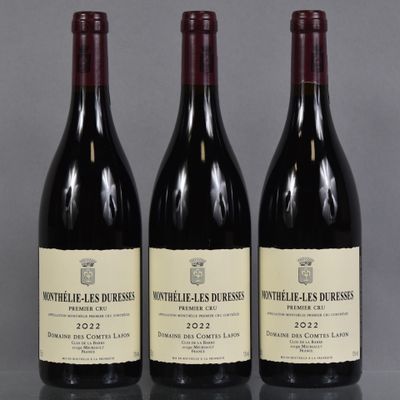 trois bouteilles de vin posées sur une table l'une à côté de l'autre