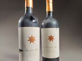 deux bouteilles de vin posées sur une table l'une à côté de l'autre