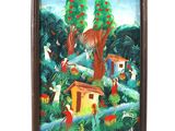 un tableau représentant un tableau où l'on voit des personnes dans la jungle