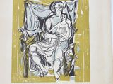 an image of a drawing of a woman sitting in a chair