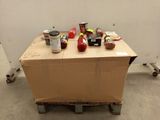 a table that has some food on top of it