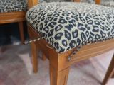leopard print upholstered upholstered dining chair with wood legs