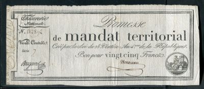 un vieux papier sur lequel figure l'image d'un mandat