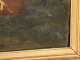 a picture of a painting of a cow in a field