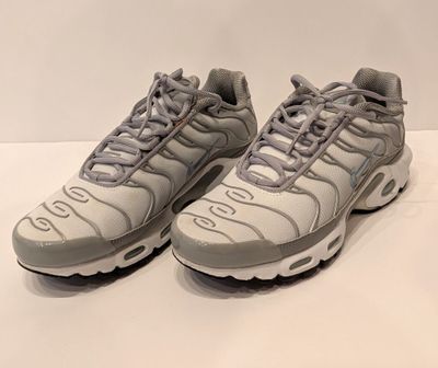 La Nike Air Max Plus se décline dans un coloris gris et blanc