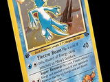 une image d'une carte Pokémon représentant un personnage Pokémon bleu et jaune