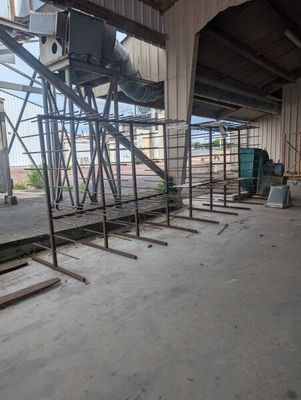 a room with a lot of scaffolding in it
