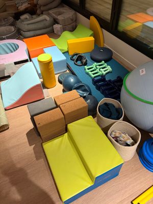 a table that has many different items on it
